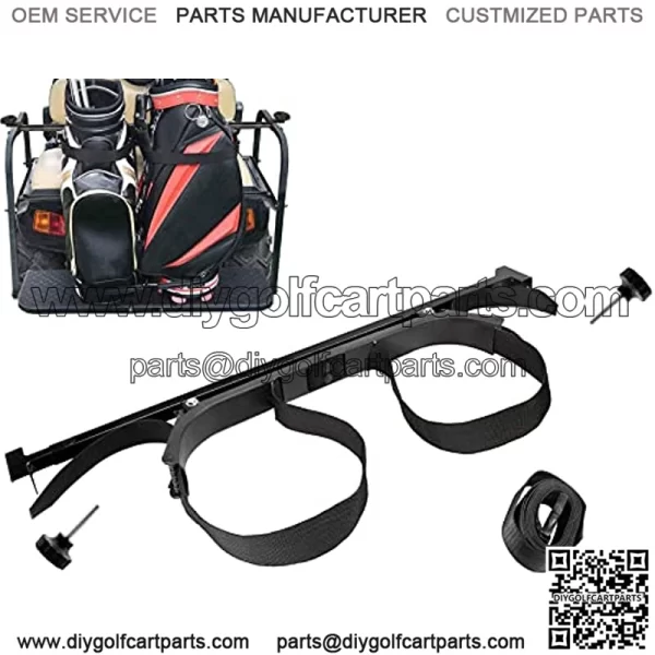 Golf Cart Bag Holder Bracket Attachment Fits EZGO Club Car Yamaha Rear Seat | No Drilling Required/Length Adjustable