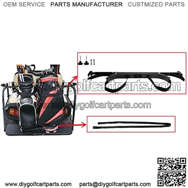 Golf Cart Bag Holder Bracket Attachment Fits EZGO Club Car Yamaha Rear Seat | No Drilling Required/Length Adjustable - Image 2
