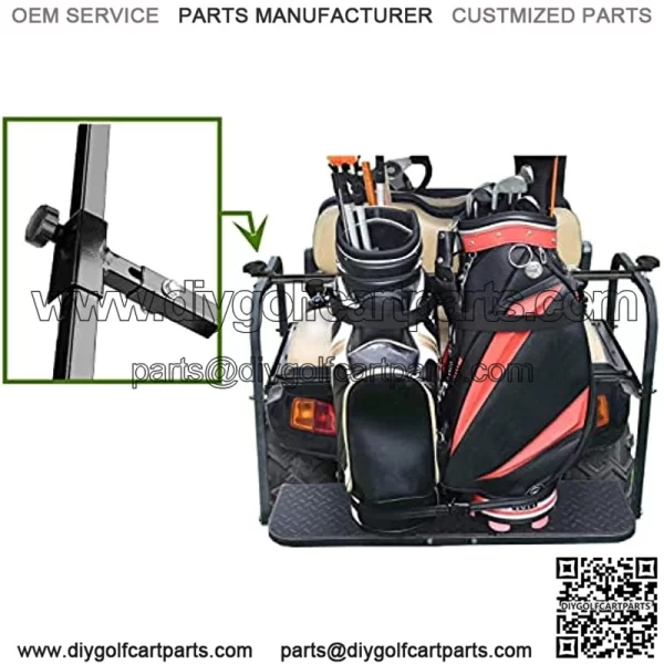 Golf Cart Bag Holder Bracket Attachment Fits EZGO Club Car Yamaha Rear Seat | No Drilling Required/Length Adjustable - Image 5