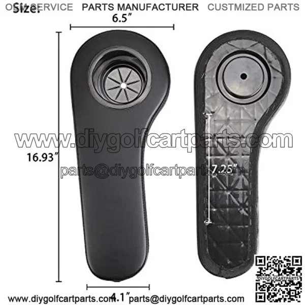 Universal Golf Cart Rear Seat Armrest with Cup Holder for EZGO, Club Car, Yamaha, Set of 2 - Image 2