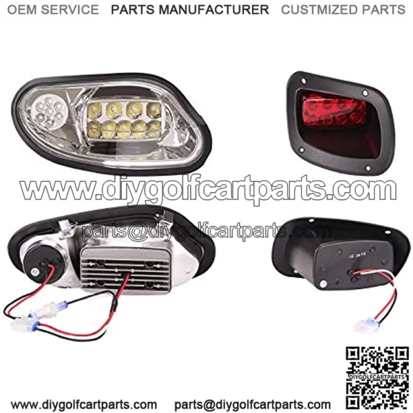 Golf Cart LED Light Kit for EZGO Freedom TXT / T48 Gas & Electric 2014-up, Headlight Taillight with Turn Signal Switch Horn Button, Blinker & Brake Light Switch - Image 3