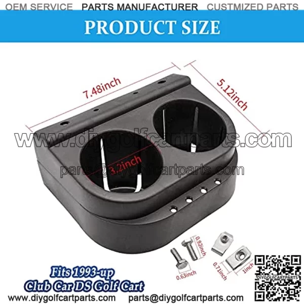 Club Car DS Cup Holder Kit Dual for 1993-Up Golf Cart OEM# 1016811 101708301 - Image 3