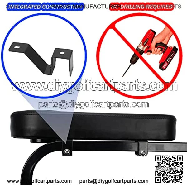 Golf Cart Armrest with Cup Holder Stainless Steel Support Frame No Drilling for Club Car EzGo Yamaha Rear Seat Kit - Image 3