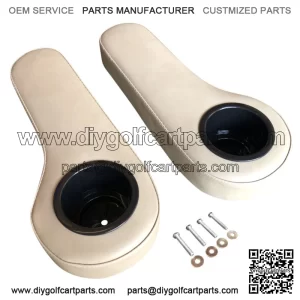 Club Car Precedent Golf Cart Rear Seat Arm Rest Cushion Cup Holder - Beige/Buff