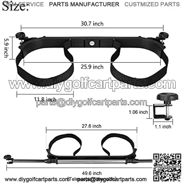 Universal Golf Cart Rear Seat Bag Holder Attachment Bracket for Club Car EZGO Yamaha?? - Image 3