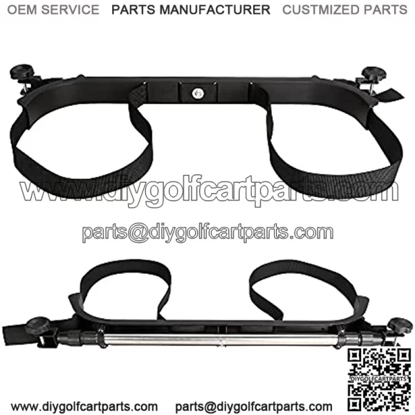 Universal Golf Cart Golf Bag Attachment Golf Bag Holder Bracket Rack for EZGOTXT RXV Club Car DS Precedent Tempo Onward/Yamaha G2-G29 Rear Seat Black,Adjustable,No-Drilling,with Sturdy Clamp - Image 2