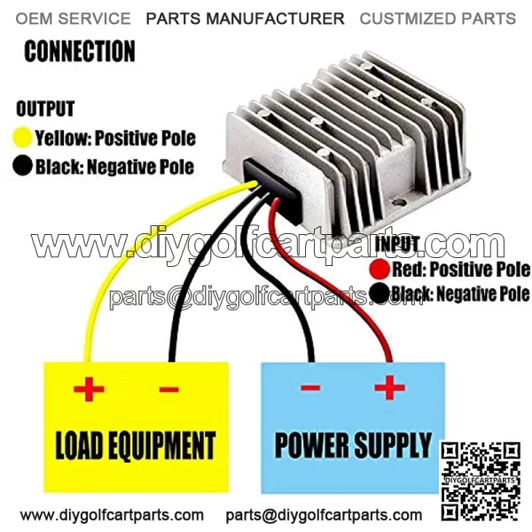 20A 240W 12v Golf Cart 48V 36V to 12V Converter Voltage Regulator Reducer Transformer with Fuse - Image 4