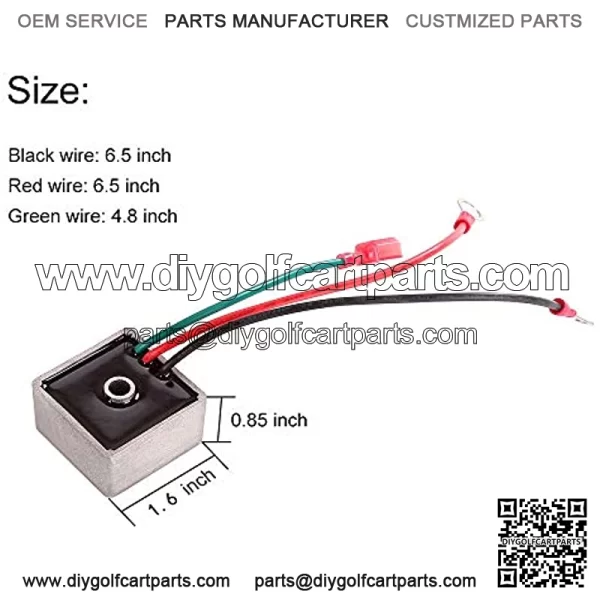 Golf Cart TXT Voltage Regulator Rectifier fit EZGO TXT&RXV 1994-UP Gas,Club Car 1984-1991, Columbia/ParCar 1982-1994,Replace OEM 27739-G01,27739G01,435203 - Image 2