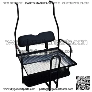Performance Plus Carts Club Car DS Golf Cart Rear Flip Back Seat Kit for 2000.5 - Up - Black