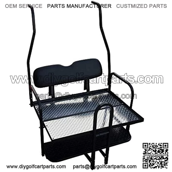 Performance Plus Carts Club Car DS Golf Cart Rear Flip Back Seat Kit for 2000.5 - Up - Black
