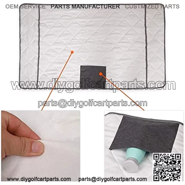 Golf Cart Seat Covers,Heavy Duty Oxford Cloth Golf Cart Seat Blanket Covers for 2-Person Seats Club Car,Comfortable Golf Cart Seat Cushion Cover,Travel Sports Essential Golf Accessories with Pocket - Image 4