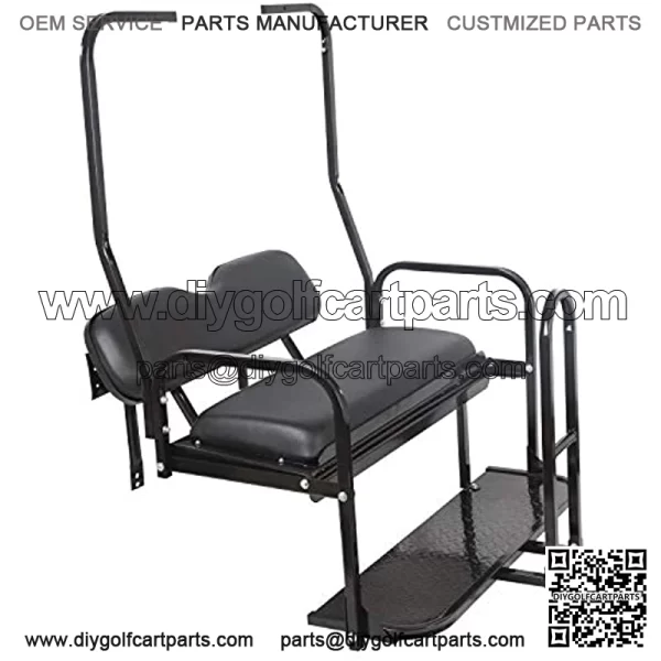 Flip Folding Rear Back Flip Seat Kit W/Free Grab Bar & Roof Support for 1982-2000.5 Club Car DS Golf Cart