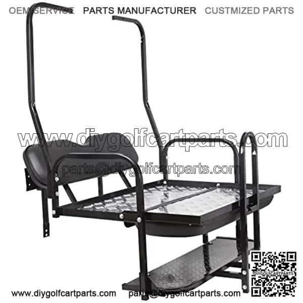 Flip Folding Rear Back Flip Seat Kit W/Free Grab Bar & Roof Support for 1982-2000.5 Club Car DS Golf Cart - Image 2
