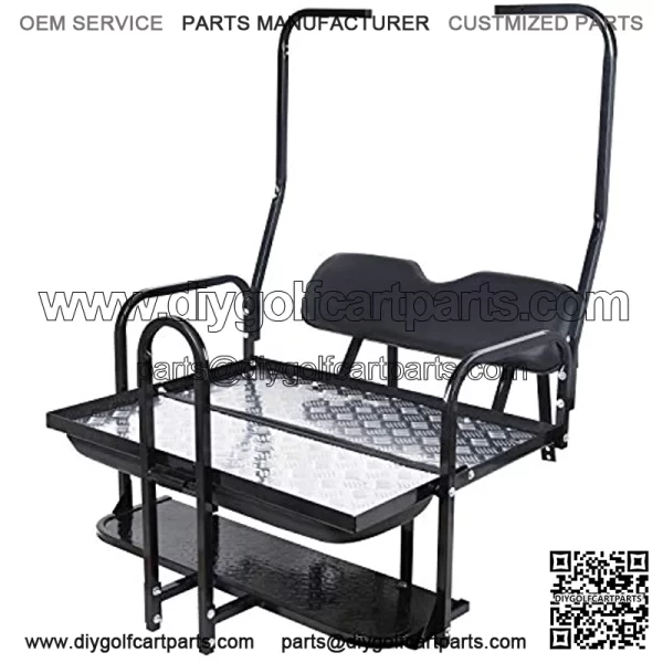 Flip Folding Rear Back Flip Seat Kit W/Free Grab Bar & Roof Support for 1982-2000.5 Club Car DS Golf Cart - Image 3