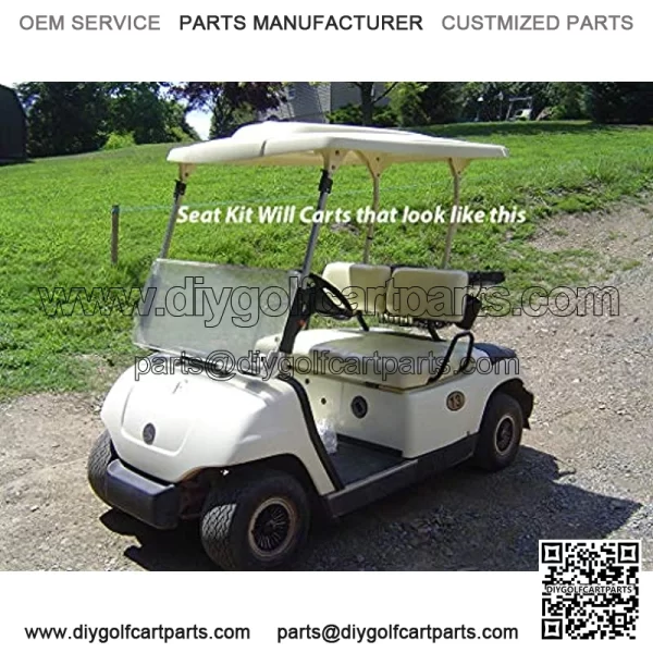 Gusto Yamaha G14, G16, G19, G22 Golf Cart Flip Folding Rear Back Seat Kit - Tan - Image 4