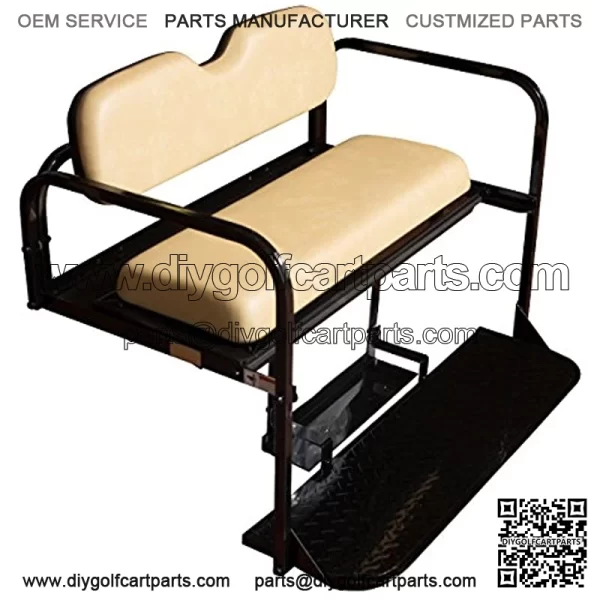 Performance Plus Carts Yamaha G14, G16, G19, G22 Golf Cart Flip Folding Rear Back Seat Kit - Tan - Image 4