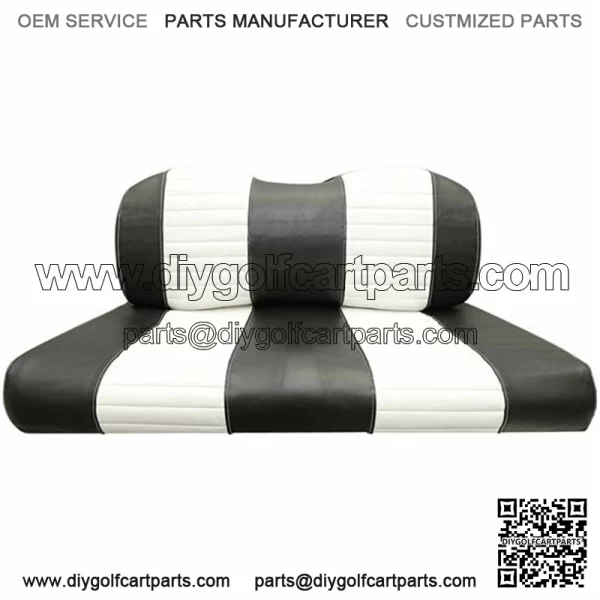 Yamaha G29/Drive Black & White Vinyl Golf Cart Seat Cover Set