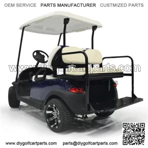 RXV STEEL Golf Cart Rear Seat Kit - STONE (Matches Factory Front Seat Color) - Flip Seat w/ Cargo Bed (Fits 2008+)
