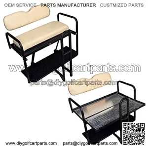 Performance Plus Carts Club Car Precedent Golf Cart Folding Rear Back Seat Kit - Buff Seats