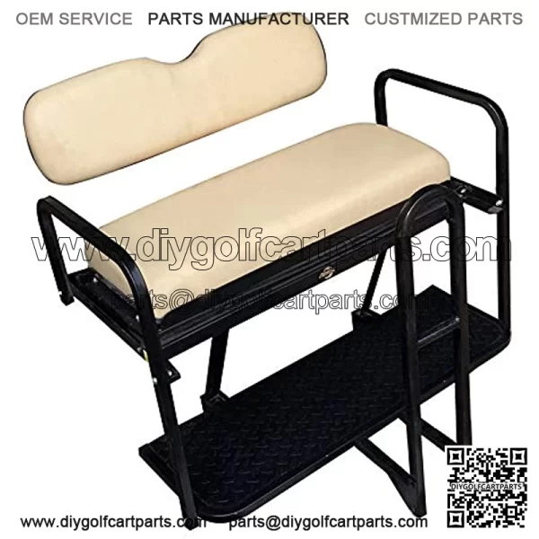 Performance Plus Carts Club Car Precedent Golf Cart Folding Rear Back Seat Kit - Buff Seats - Image 2
