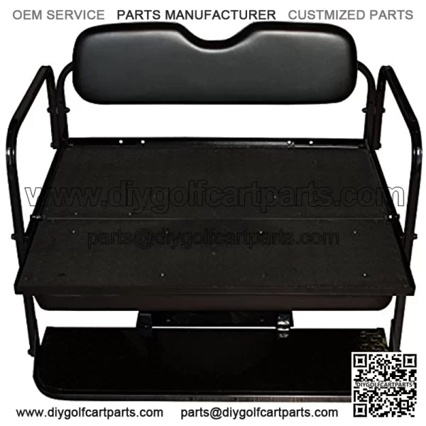 Performance Plus Carts Club Car DS Golf Cart Folding Rear Back Seat Kit - Black - Image 3