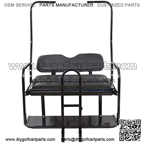 Folding Rear Back Seat Kit Compatible with 1982-2000.5 Club Car DS Golf Cart W/Free Grab Bar & Roof Support - Image 2