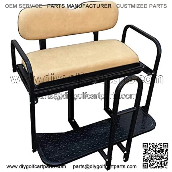 Performance Plus Carts TXT Golf Cart Rear Back Seat Kit - Factory Tan (Fits 1995-2013) - Image 2