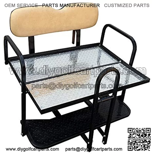 Performance Plus Carts TXT Golf Cart Rear Back Seat Kit - Factory Tan (Fits 1995-2013) - Image 3