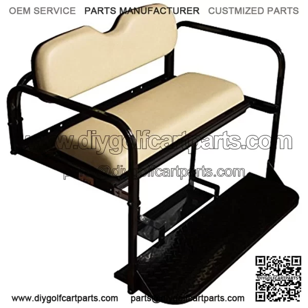 Performance Plus Carts Club Car Precedent Golf Cart Folding Rear Back Seat Kit - Buff Cushions - Image 4