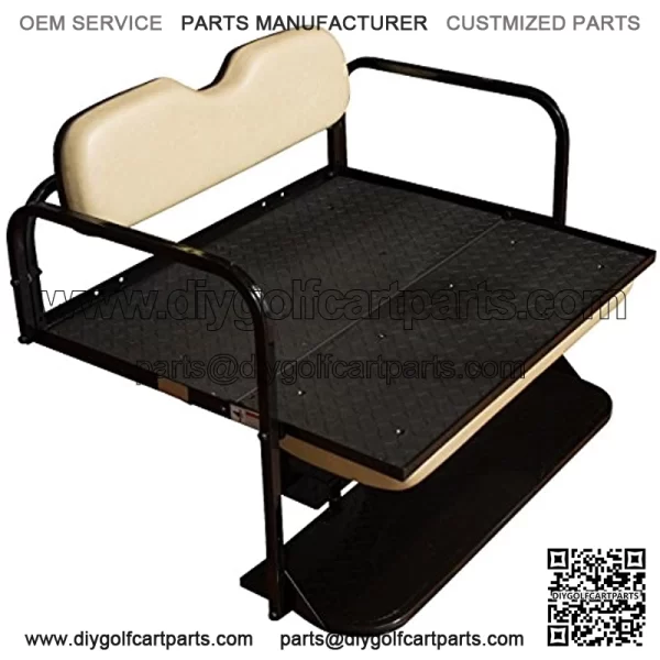 Performance Plus Carts Club Car Precedent Golf Cart Folding Rear Back Seat Kit - Buff Cushions - Image 5