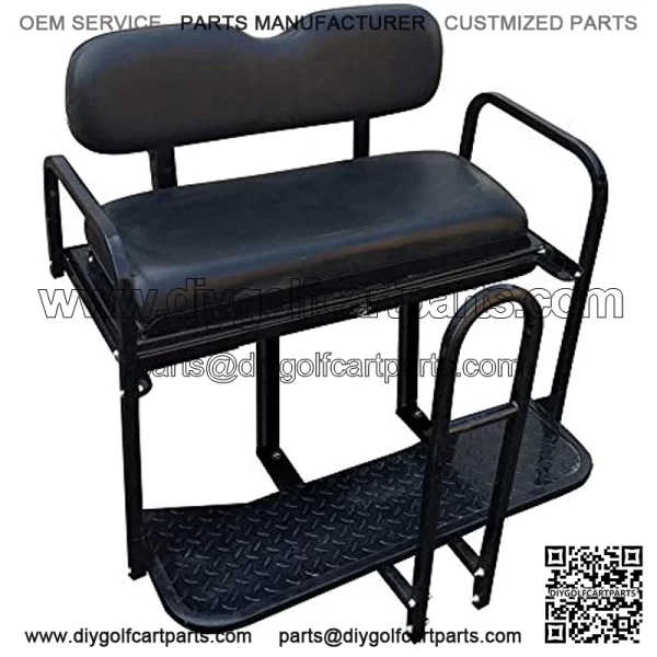TXT Golf Cart Rear Back Seat Kit - Factory Black - Image 2