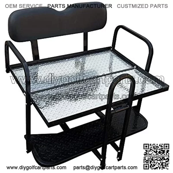 TXT Golf Cart Rear Back Seat Kit - Factory Black - Image 3