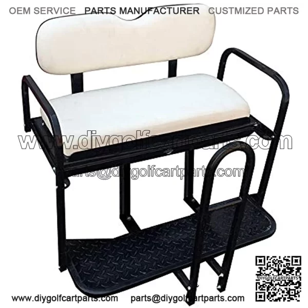 Performance Plus Carts Rear Seat Kit for TXT/Medalist/PDS Model Golf Cart - Oyster White Cushions - Image 2