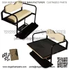 Performance Plus Carts Precedent Golf Cart Flip Folding Rear Back Seat Kit - Buff Cushions