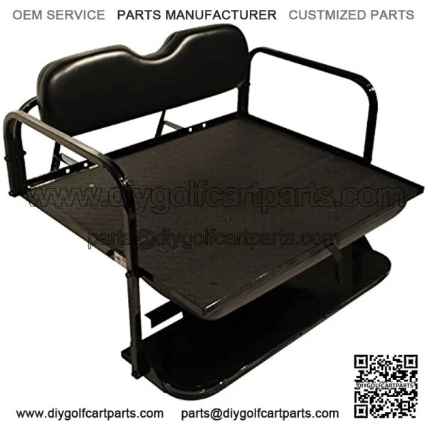 Performance Plus Carts Yamaha G14,G16,G19, G22 Golf Cart Flip Folding Rear Back Seat Kit - Black - Image 2