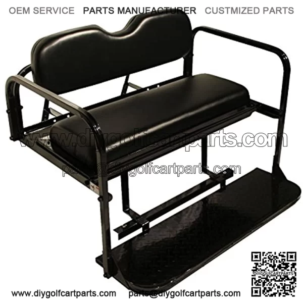 Performance Plus Carts Yamaha G14,G16,G19, G22 Golf Cart Flip Folding Rear Back Seat Kit - Black - Image 3