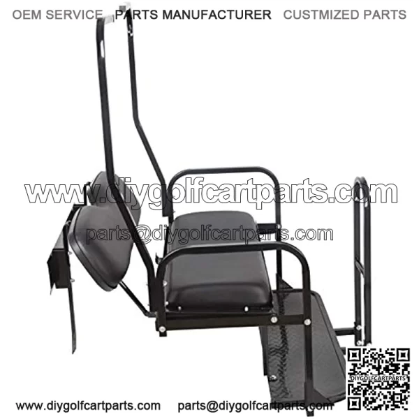Flip Folding Rear Back Flip Seat Kit Compatible with 1982-2000.5 Club Car DS Golf Cart W/Free Grab Bar & Roof Support - Image 4