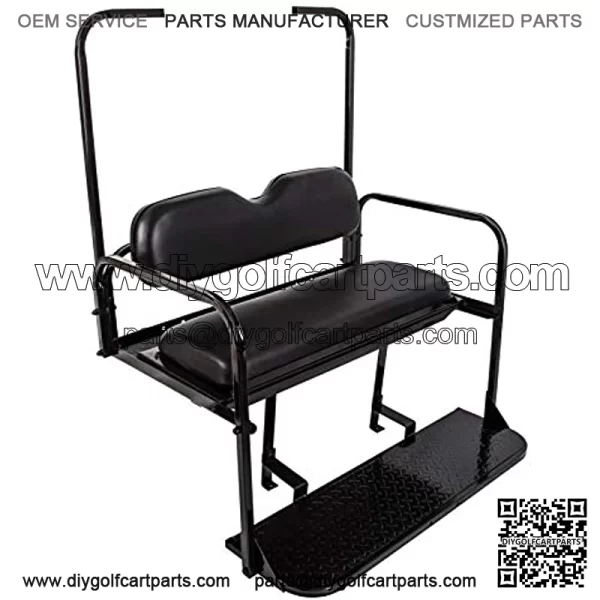 Flip Folding Rear Back Seat Kit for 1995-Up EZGO TXT Golf Cart, Black Cushions, Include Extra Handle Bar, You Will Receive Three Packages & All Hardware - Image 3
