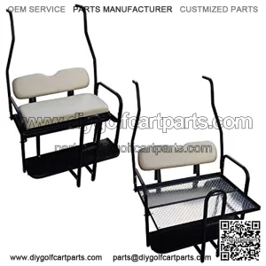 Performance Plus Carts Club Car DS Golf Cart Rear Flip Back Seat Kit for 2000.5 - Up Factory Buff