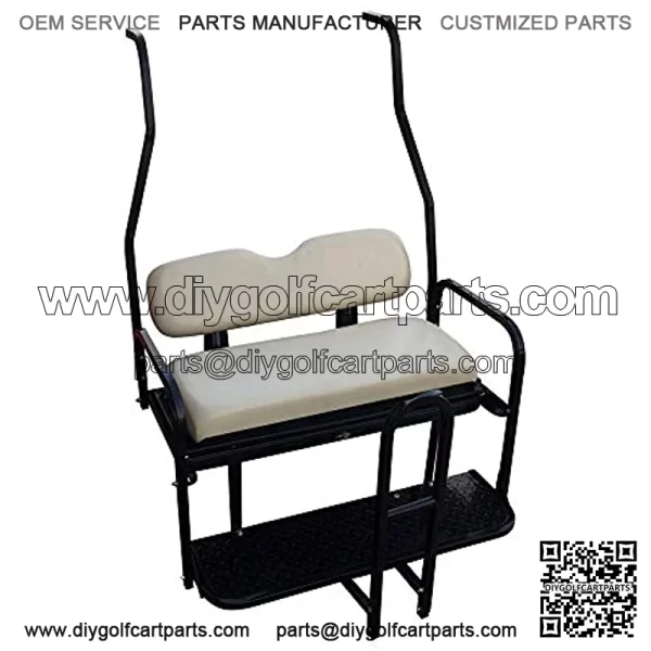 Performance Plus Carts Club Car DS Golf Cart Rear Flip Back Seat Kit for 2000.5 - Up Factory Buff - Image 2