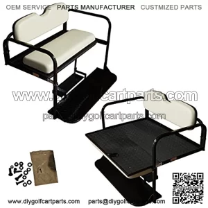 Performance Plus Carts Yamaha Drive G29 Golf Cart Flip Folding Rear Back Seat Kit - Stone