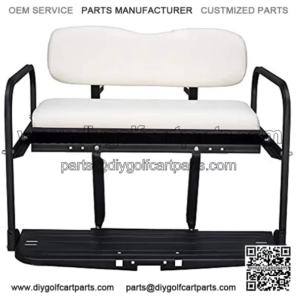 Club Car DS Golf Cart Flip Folding Rear Back Seat Kit - White - Image 3