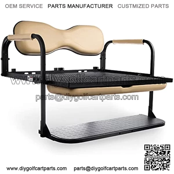 Golf Cart King Flip4 Club Car Precedent Golf Cart Rear Seat Kit - Beige - Image 2