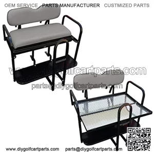 Performance Plus Carts Yamaha G29 Drive Golf Cart Rear Flip Back Seat Kit - Factory Stone Grey (Fits 2006-2016)