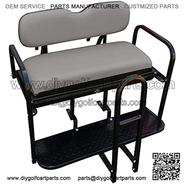 Performance Plus Carts Yamaha G29 Drive Golf Cart Rear Flip Back Seat Kit - Factory Stone Grey (Fits 2006-2016) - Image 2