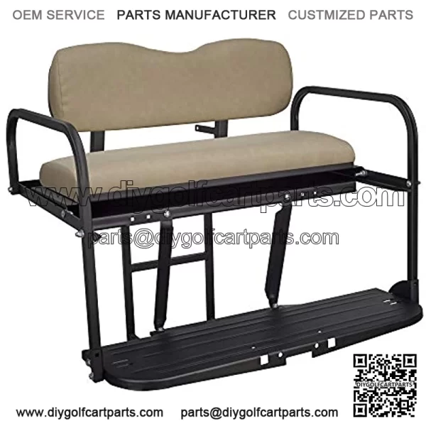 Club Car DS Golf Cart Flip Folding Rear Back Seat Kit - Buff