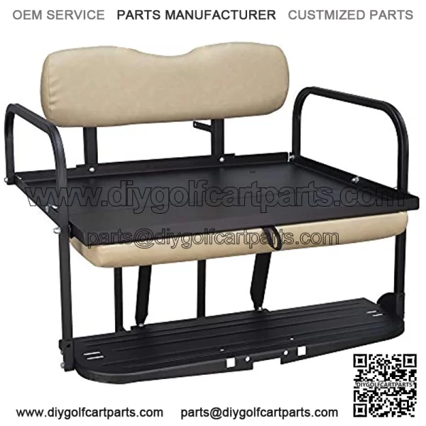 Club Car DS Golf Cart Flip Folding Rear Back Seat Kit - Buff - Image 2