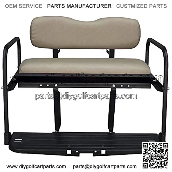 Club Car DS Golf Cart Flip Folding Rear Back Seat Kit - Buff - Image 3