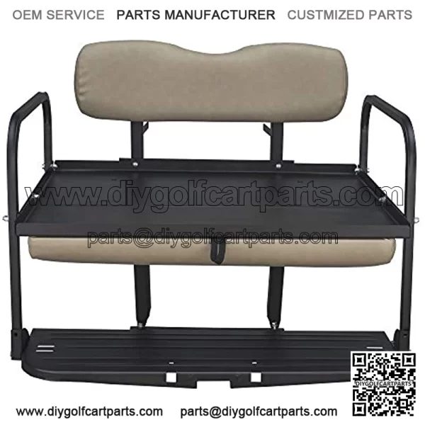 Club Car DS Golf Cart Flip Folding Rear Back Seat Kit - Buff - Image 4