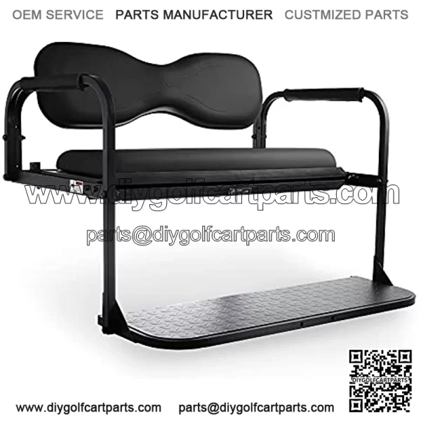 Flip4 Club Car DS Golf Cart Rear Seat Kit ?C Black